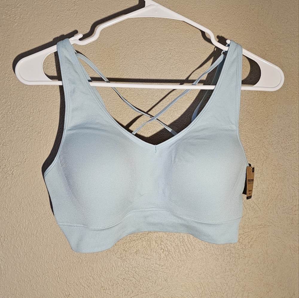 Victoria's Secret Pink Active Seamless Air Light Blue Sports Bra Medium NWT